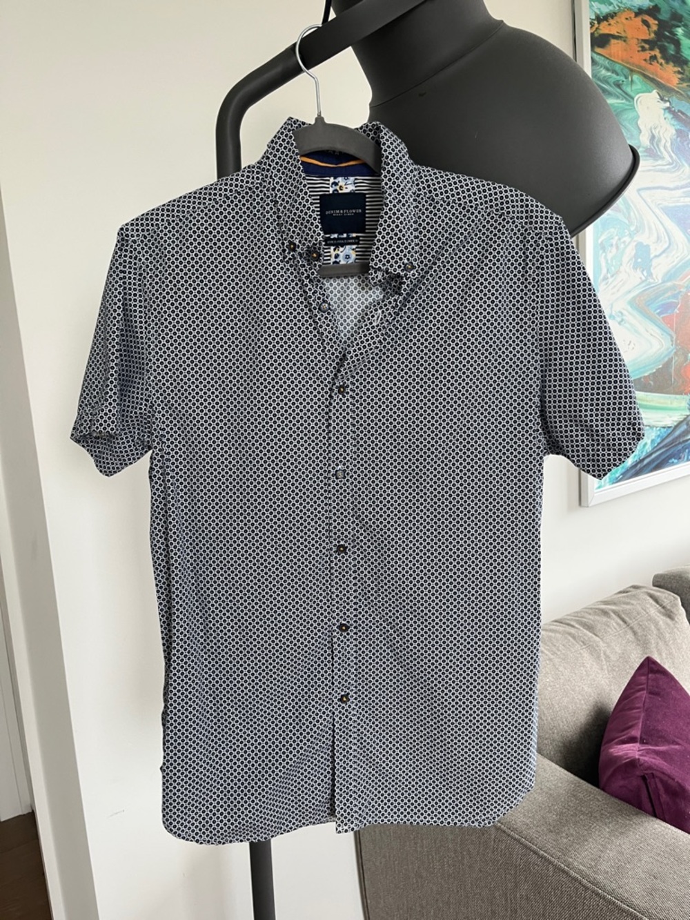 Men’s Denim & Flower Ricky Singh Short Sleeve Button Down (Size Small)